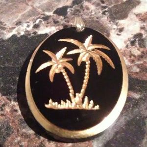 1950s vintage glass Intaglio pendent